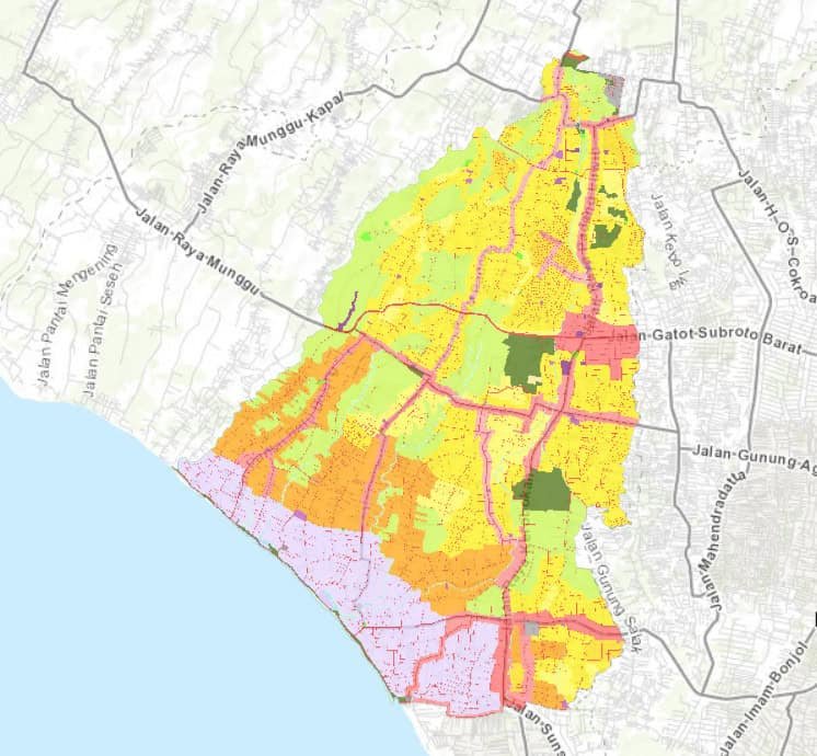 Warna Zonasi wilayah di Bali